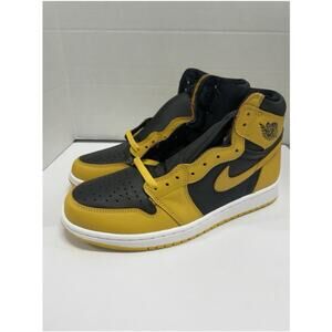 Jordan 1 Retro OG High Pollen 555088 701 Size 10.5 Men Black Yellow Leather Shoe